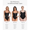 image:imagePopilush Faux Leather Shapewear Bodysuit Lace Body Suits for Womens Tummy Control Corset Tops Thong Body ShaperBlack