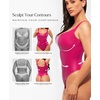 image:imagePopilush Faux Leather Shapewear Bodysuit Lace Body Suits for Womens Tummy Control Corset Tops Thong Body ShaperPink