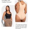 image:imagePopilush Shapewear Bodysuit Built in Bra Square Neck Tank Top Body Suits for Women Tummy Control Sleeveless TopsBeige