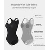 image:imagePopilush The Shapewear Bodysuit Tummy Control  Square Neck Bodysuit with Built in Bra Tank Top Sleeveless Womens Jumpsuits Casual Summer