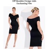 image:imagePopilush Womens Shapewear Midi Dress Off Shoulder Wrap V Neck Formal Wedding Guest Cocktail Dresses Bodycon Evening GownsA1blackmidi Dress