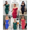 image:imagePopilush Womens Shapewear Midi Dress Off Shoulder Wrap V Neck Formal Wedding Guest Cocktail Dresses Bodycon Evening GownsGreen