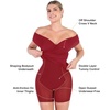 image:imagePopilush Womens Shapewear Midi Dress Off Shoulder Wrap V Neck Formal Wedding Guest Cocktail Dresses Bodycon Evening GownsWine Red