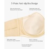 image:imagePopilush Womens Unlined Strapless Bra Minimizer Underwire No Padding AntiSlip Bandeau Bra Light Support Everyday BrasBeige  Unlined