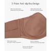 image:imagePopilush Womens Unlined Strapless Bra Minimizer Underwire No Padding AntiSlip Bandeau Bra Light Support Everyday BrasBrown  Unlined