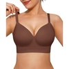 image:imagePopilush Bras for Women No Underwire Seamless Wireless Support Bra Full Coverage Comfort T Shirt BraletteBrown