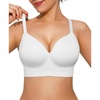 image:imagePopilush Bras for Women No Underwire Seamless Wireless Support Bra Full Coverage Comfort T Shirt BraletteWhite