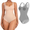 image:imagePopilush Shapewear Bodysuit Built in Bra Square Neck Tank Top Body Suits for Women Tummy Control Sleeveless TopsBeige