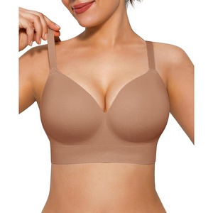 image:imagePopilush Bras for Women No Underwire Seamless Wireless Support Bra Full Coverage Comfort T Shirt BraletteCoffee