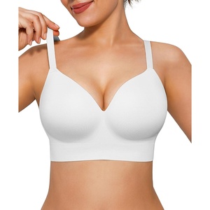 image:imagePopilush Bras for Women No Underwire Seamless Wireless Support Bra Full Coverage Comfort T Shirt BraletteWhite