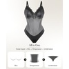 image:imagePopilush Body Suits for Womens Faux Leather Lace V Neck Shapewear Tummy Control Sleeveless Thong Corset BodysuitsBlack