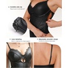 image:imagePopilush Body Suits for Womens Faux Leather Lace V Neck Shapewear Tummy Control Sleeveless Thong Corset BodysuitsBlack