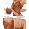 image:imagePopilush Body Suits for Womens Faux Leather Lace V Neck Shapewear Tummy Control Sleeveless Thong Corset BodysuitsBrown
