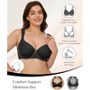 image:imagePopilush Minimizer Bras for Women Full Coverage Unlined Underwire Comfortable Lift Bra for Large BreastsBlack