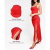 image:imagePopilush Shapewear Dress Bodycon Split Maxi Dress with Build in Shapewear 2025 Trending Dresses for WomenRedsquare Neck Dress