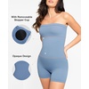 image:imagePopilush Shapewear Romper Tube Jumpsuit  Strapless Yoga Jumpsuit for Women Built in Bra Bodysuit Short SummerBlue