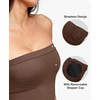 image:imagePopilush Shapewear Romper Tube Jumpsuit  Strapless Yoga Jumpsuit for Women Built in Bra Bodysuit Short SummerBrown