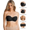 image:imagePopilush Strapless Bras for Women Sheer Mesh See Through Bra Non Slip Underwire Unlined No Padding Sexy ComfortableBlack
