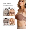image:imagePopilush Strapless Bras for Women Sheer Mesh See Through Bra Non Slip Underwire Unlined No Padding Sexy ComfortableBrown