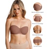 image:imagePopilush Strapless Bras for Women Sheer Mesh See Through Bra Non Slip Underwire Unlined No Padding Sexy ComfortableBrown