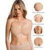 image:imagePopilush Strapless Bras for Women Sheer Mesh See Through Bra Non Slip Underwire Unlined No Padding Sexy ComfortableNude