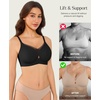 image:imagePopilush Womens Wireless Push Up Bra No Underwire Comfortable Supportive Mesh Crossover Bralette Seamless Everyday Tshirt BraBlack