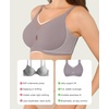image:imagePopilush Womens Wireless Push Up Bra No Underwire Comfortable Supportive Mesh Crossover Bralette Seamless Everyday Tshirt BraGrey