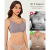 image:imagePopilush Womens Wireless Push Up Bra No Underwire Comfortable Supportive Mesh Crossover Bralette Seamless Everyday Tshirt BraGrey