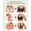 image:imagePopilush Womens Wireless Push Up Bra No Underwire Comfortable Supportive Mesh Crossover Bralette Seamless Everyday Tshirt BraLeopard Black