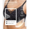 image:imagePopilush Womens Wireless Push Up Bra No Underwire Comfortable Supportive Mesh Crossover Bralette Seamless Everyday Tshirt BraLeopard Black