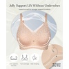 image:imagePopilush Womens Wireless Push Up Bra No Underwire Comfortable Supportive Mesh Crossover Bralette Seamless Everyday Tshirt BraLeopard Skin