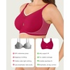 image:imagePopilush Womens Wireless Push Up Bra No Underwire Comfortable Supportive Mesh Crossover Bralette Seamless Everyday Tshirt BraRed