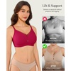 image:imagePopilush Womens Wireless Push Up Bra No Underwire Comfortable Supportive Mesh Crossover Bralette Seamless Everyday Tshirt BraRed