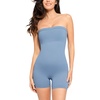 image:imagePopilush Shapewear Romper Tube Jumpsuit  Strapless Yoga Jumpsuit for Women Built in Bra Bodysuit Short SummerBlue