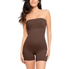 image:imagePopilush Shapewear Romper Tube Jumpsuit  Strapless Yoga Jumpsuit for Women Built in Bra Bodysuit Short SummerBrown