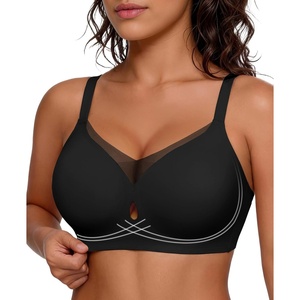 image:imagePopilush Bras for Women with Support Seamless Wireless Jelly Bra Full Coverage Supportive Push Up Everyday Bralettes Black